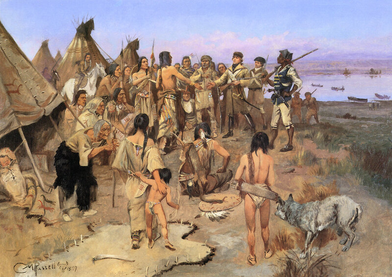 Native Americans and Soldiers — Brown
