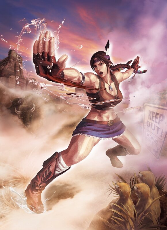 Native warrior in action