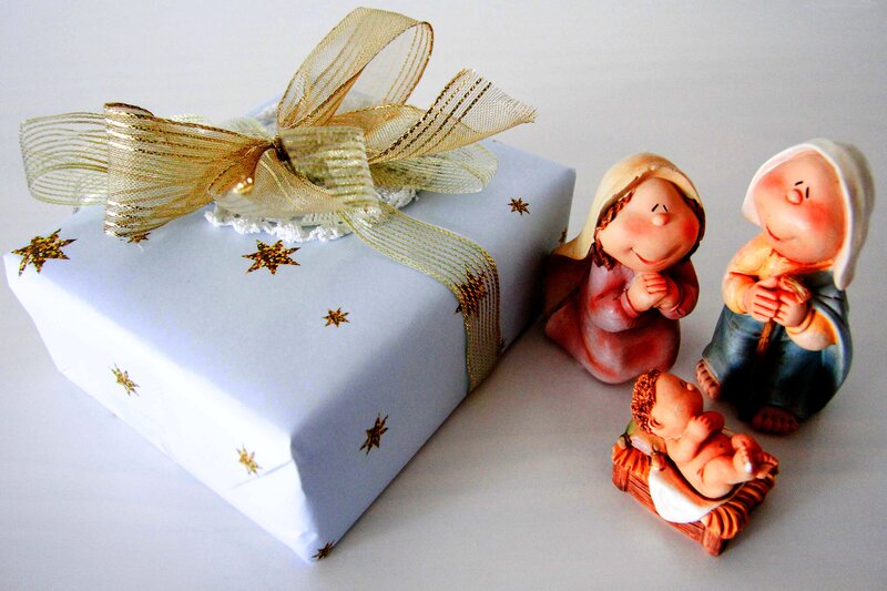 Nativity Figurines and Gift