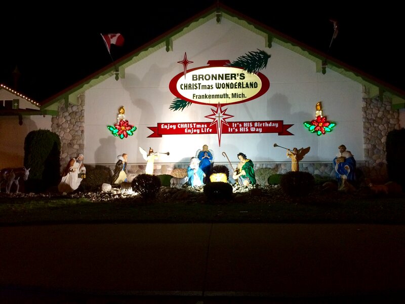 Nativity Scene Display — White, Festive