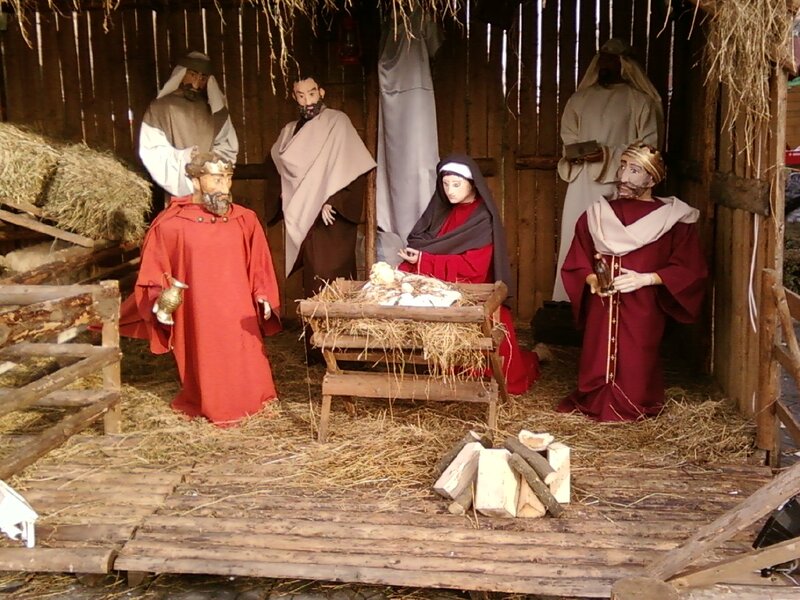 Nativity Scene Figures — Brown, Serene, Photograph