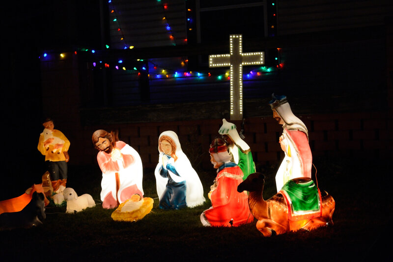 Nativity Scene Figures — White, Serene, Night