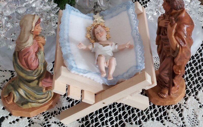 Nativity Scene Figures — White, Serene, Photograph