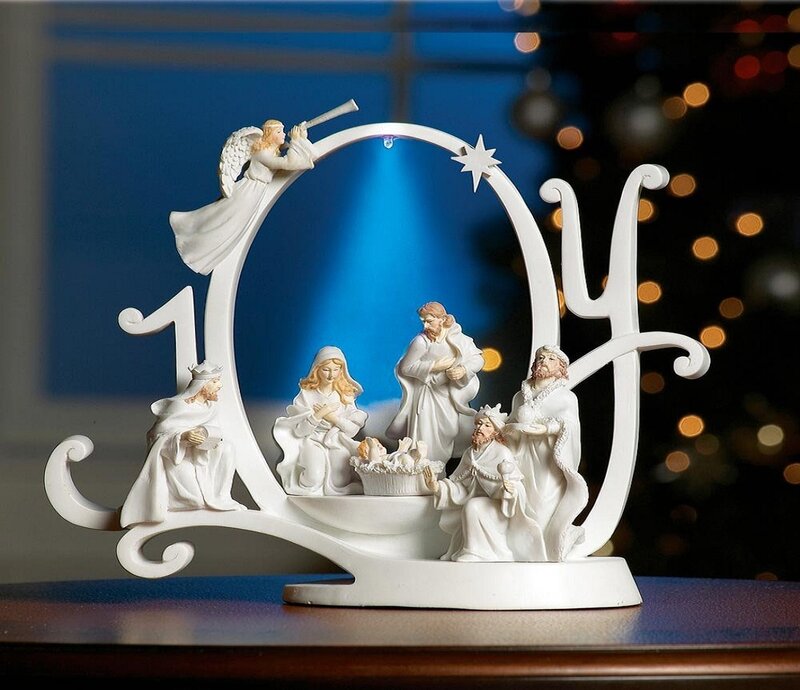 Nativity Scene Figurine — White