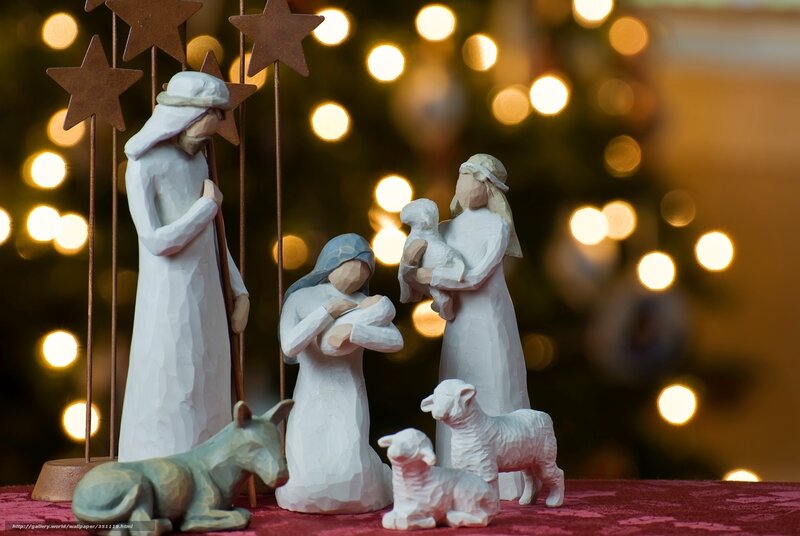 Nativity Scene Figurines — White, Serene, Night