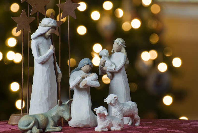 Nativity Scene Figurines — White, Serene