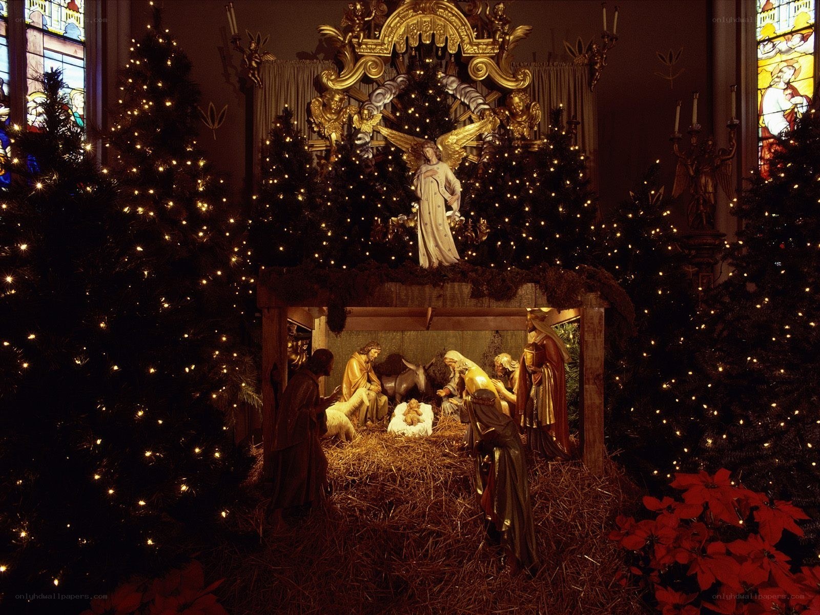 Nativity scene in church