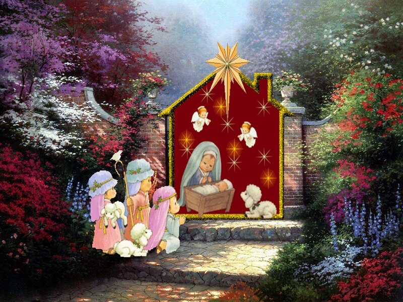 Nativity Scene in Garden