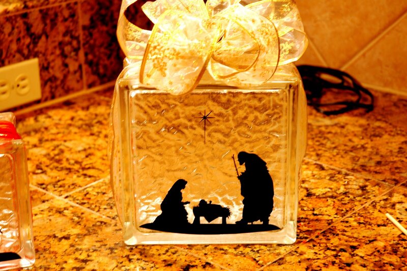 Nativity Scene in Glass Block