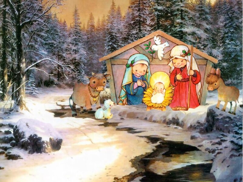 Nativity Scene in Snow