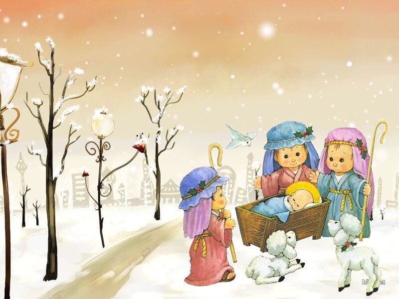 Nativity scene in winter