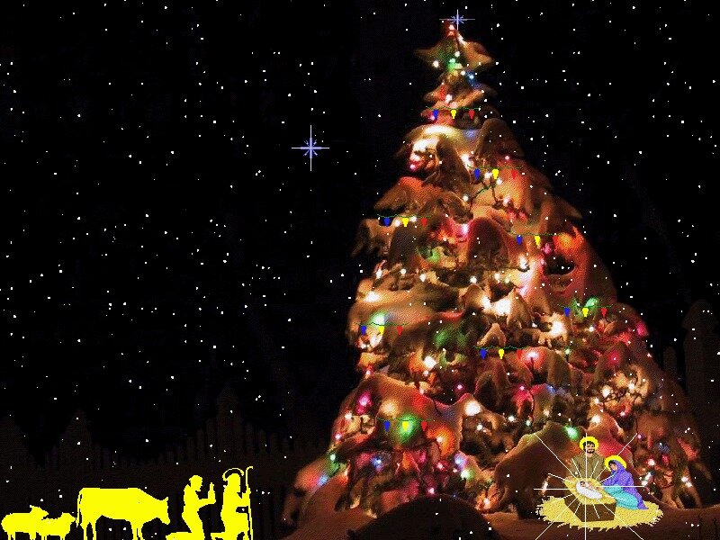 Nativity Scene on Christmas Tree