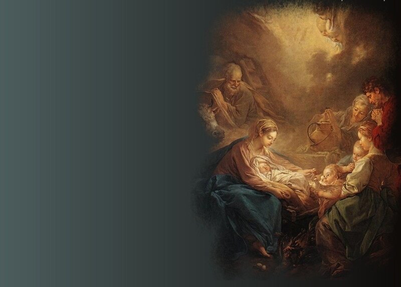 Nativity Scene Painting — Brown, Dramatic