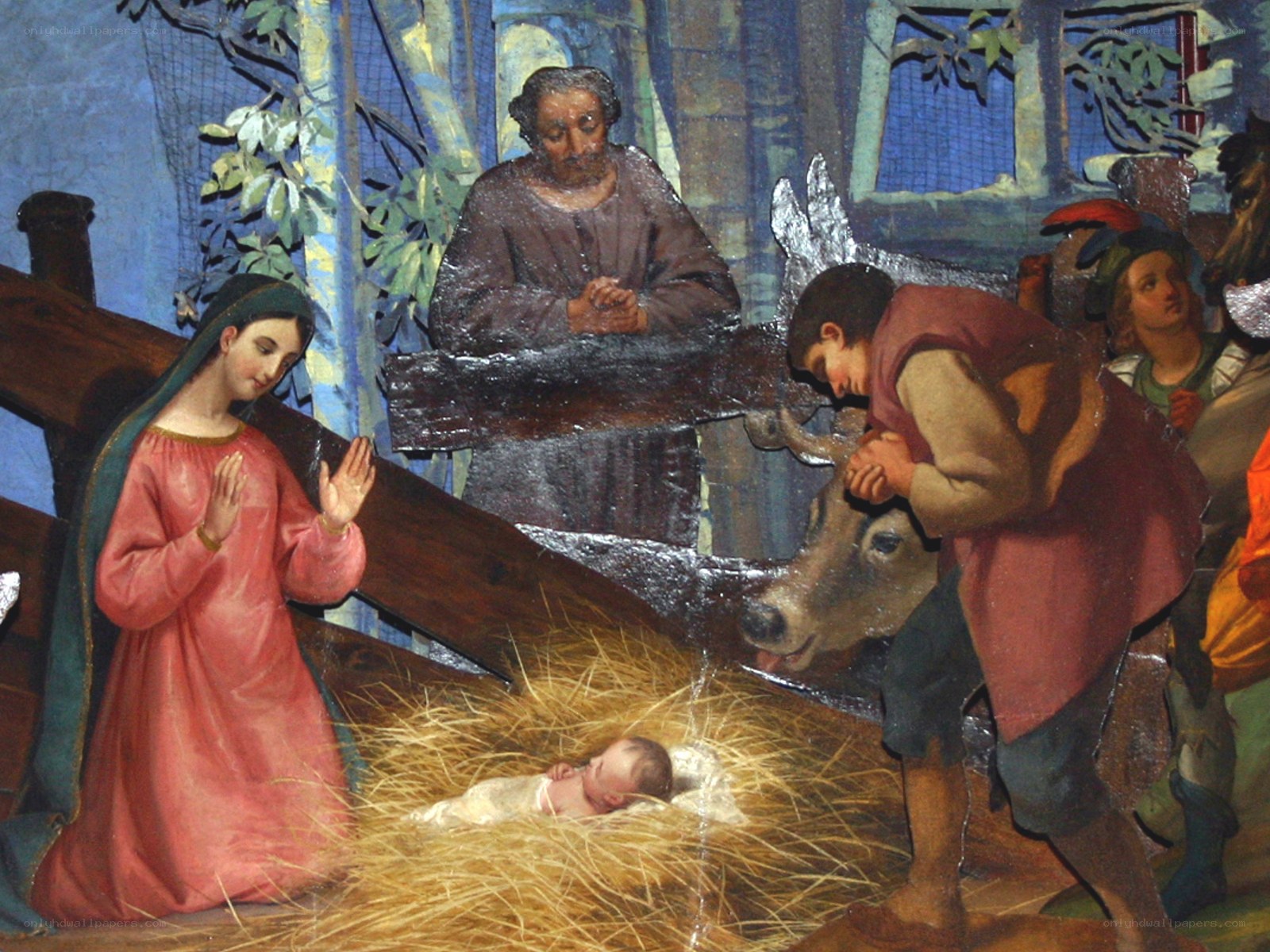 Nativity scene painting