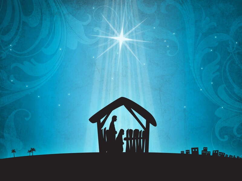 Nativity Scene Silhouetted