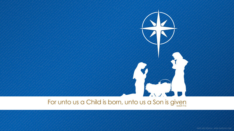 Nativity Scene Silhouettes — Blue