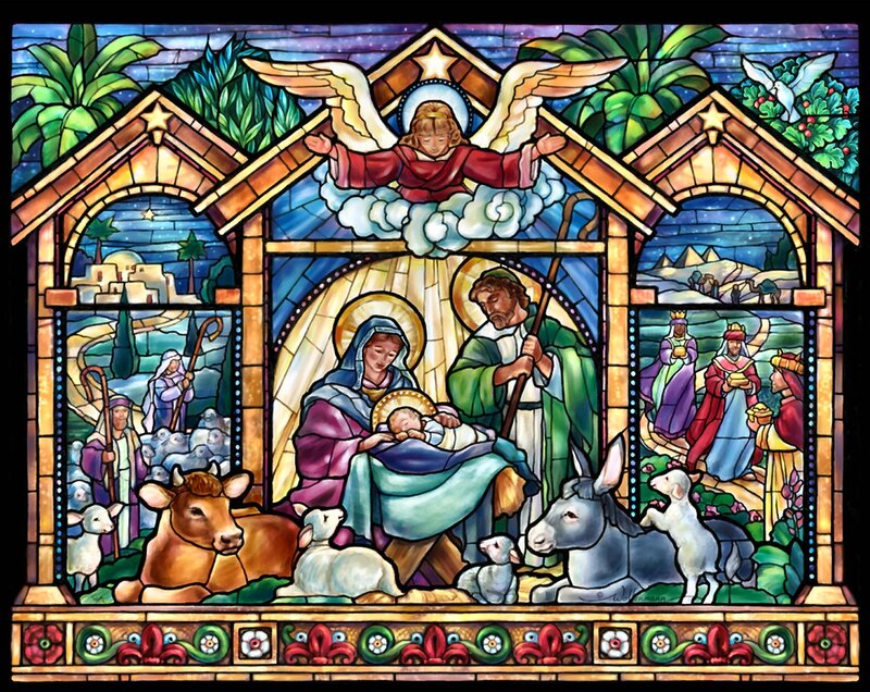 Nativity Scene Stained Glass
