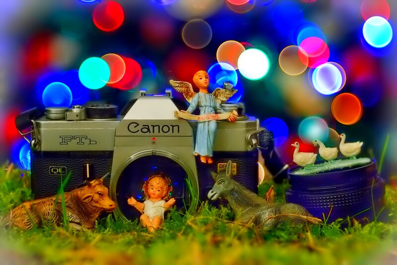 Nativity Scene with Camera