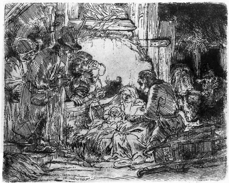 Nativity Scene with Figures — Black