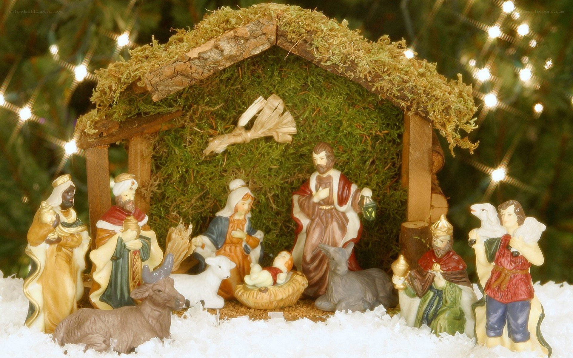 Nativity scene with figurines