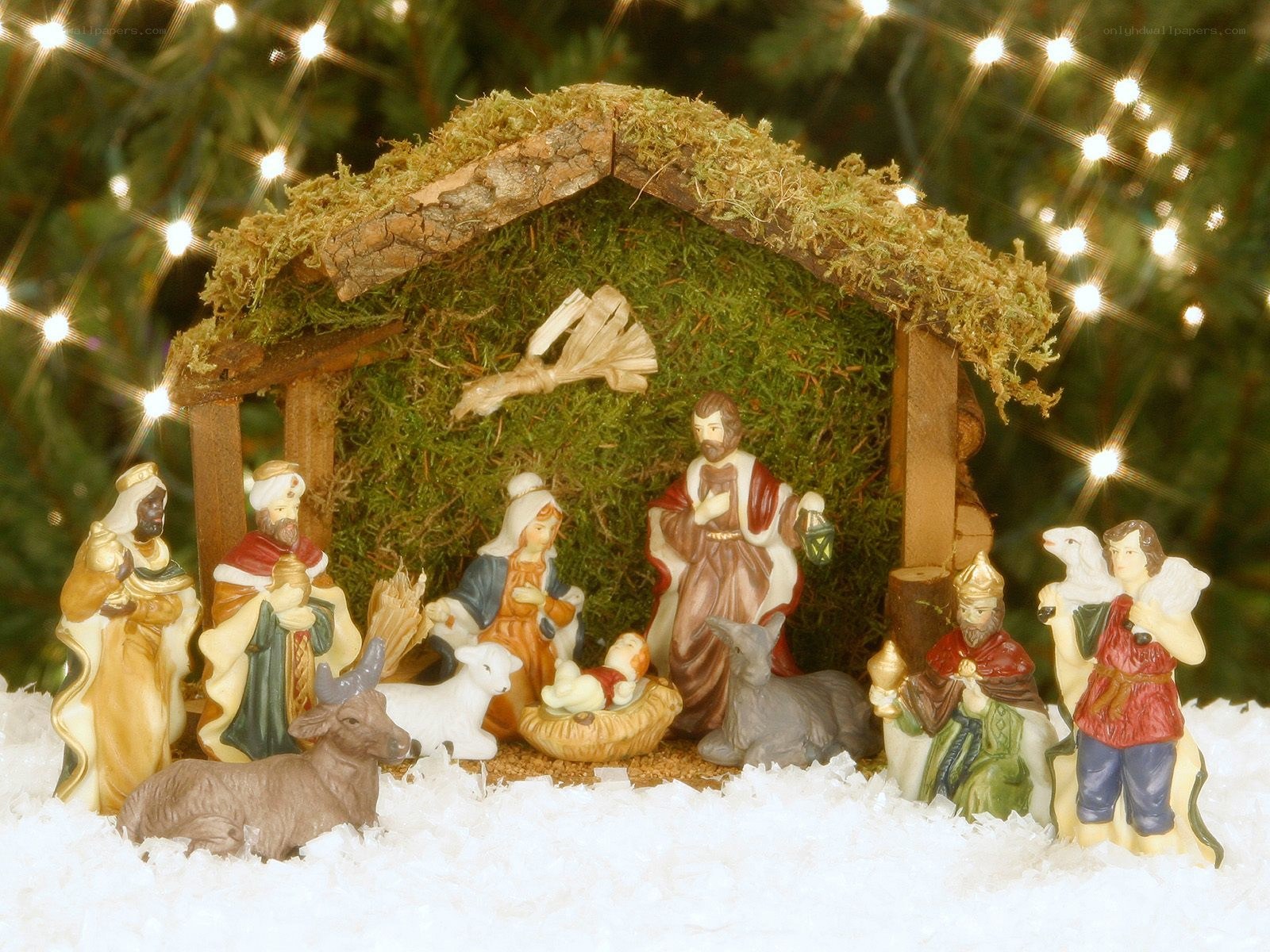 Nativity scene with figurines