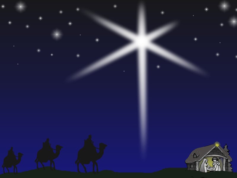 Nativity Scene with Star — Blue, Serene