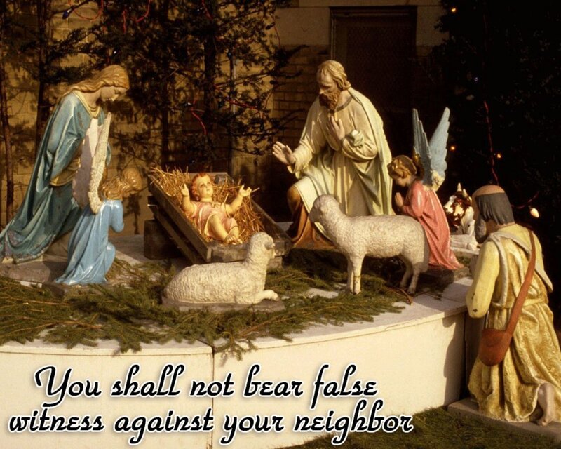 Nativity scene with text