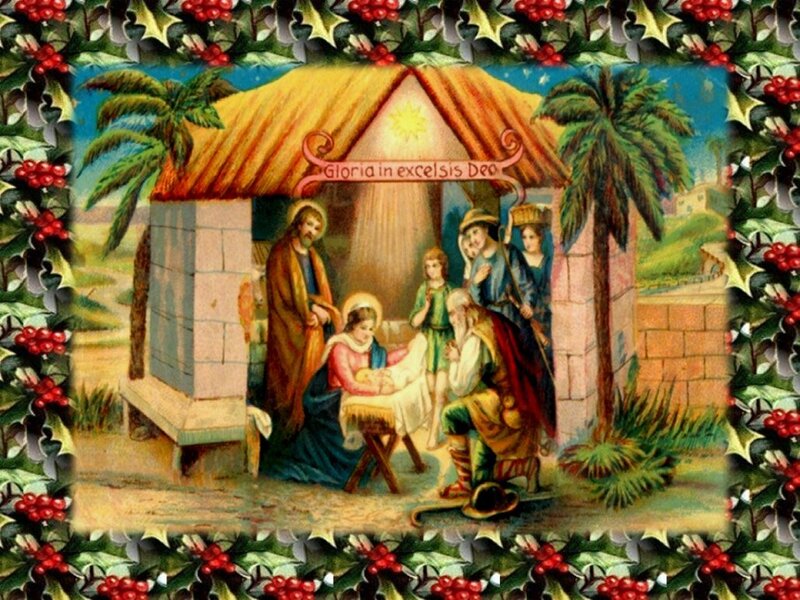 Nativity Scene with Wise Men — Green