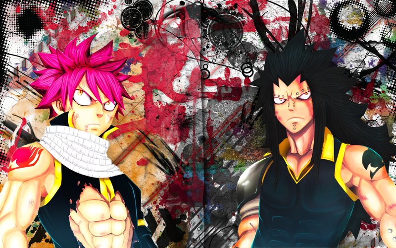 Natsu and Gajeel in battle