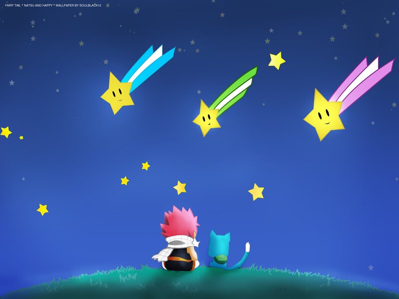 Natsu and Happy Watching Stars