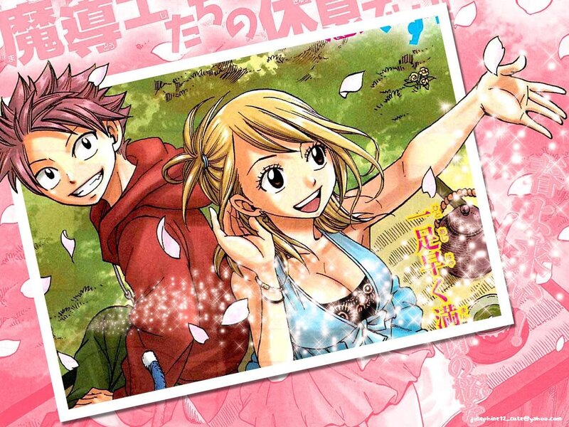 Natsu and Lucy in a photo