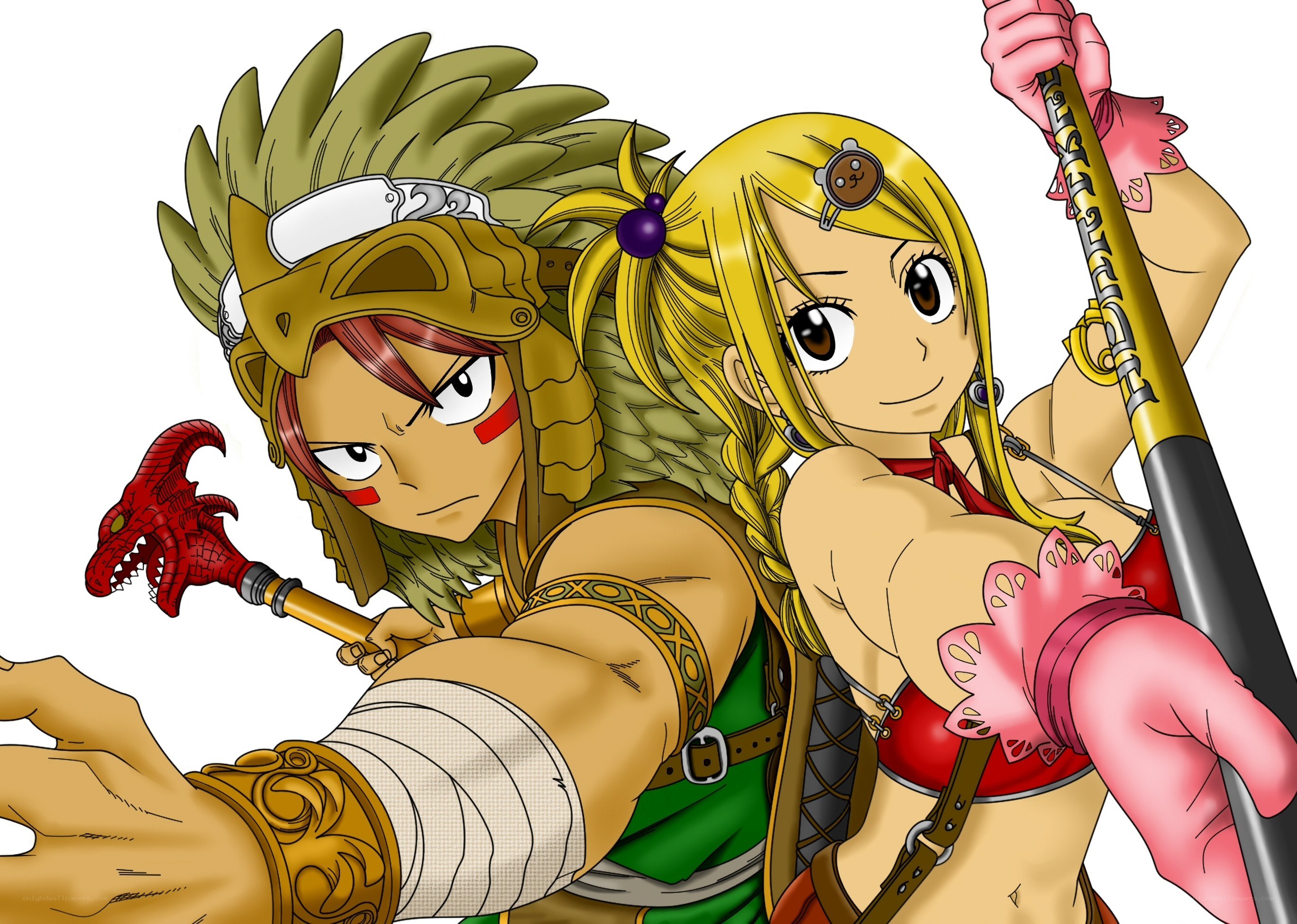 Natsu and Lucy in action