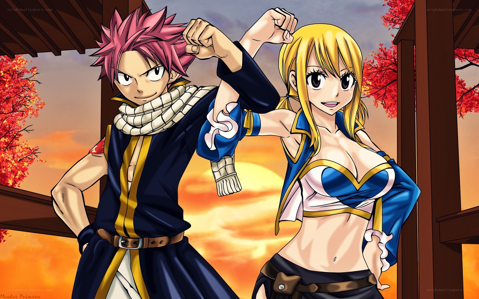 Natsu and Lucy in autumn