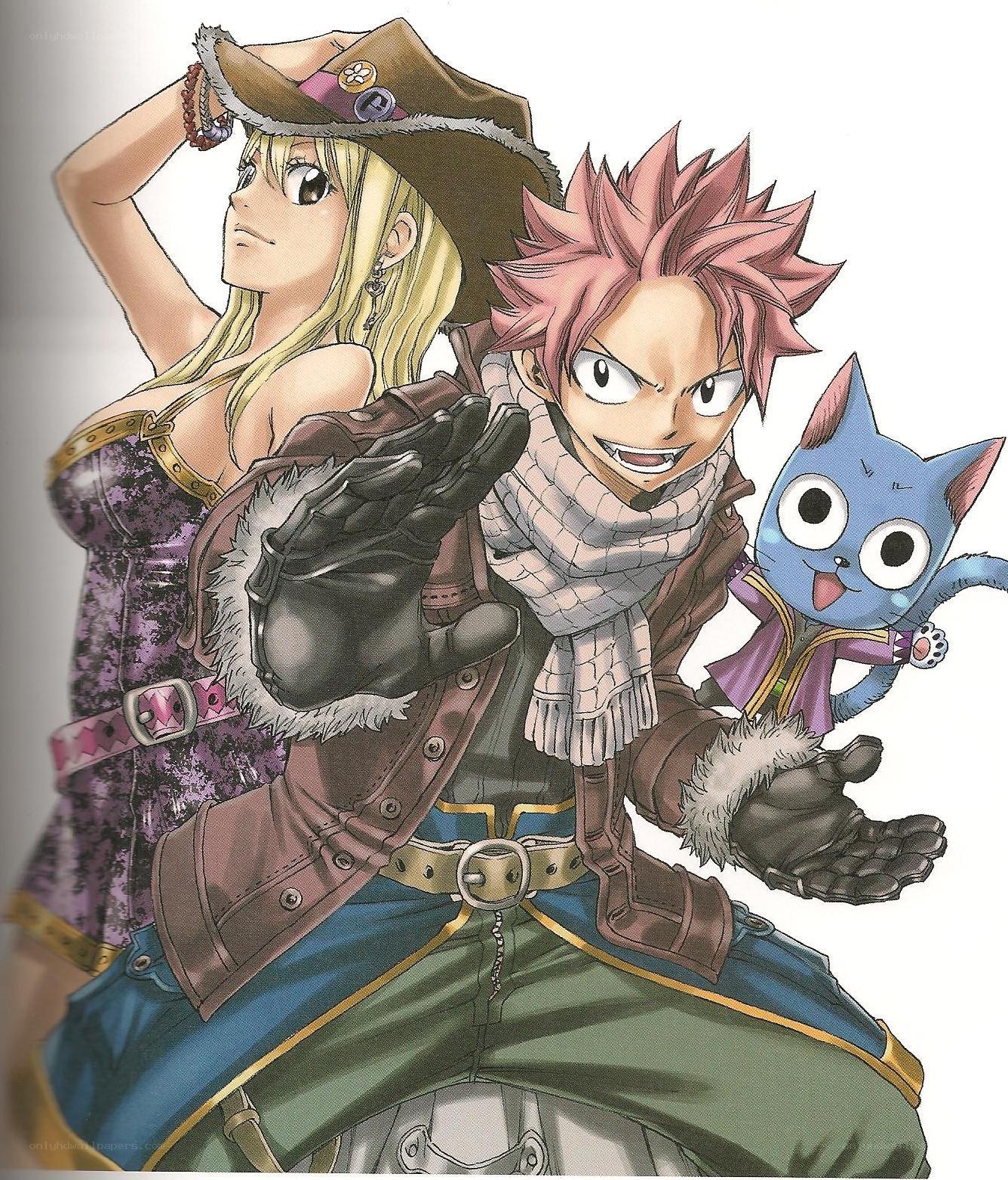 Natsu, Lucy, and Happy together