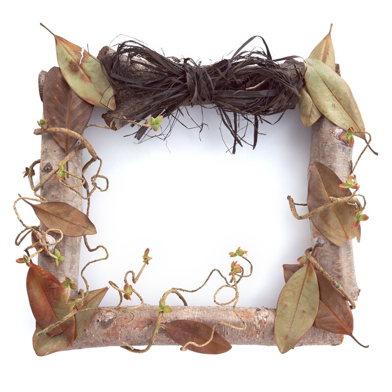 natural leaf and twig frame
