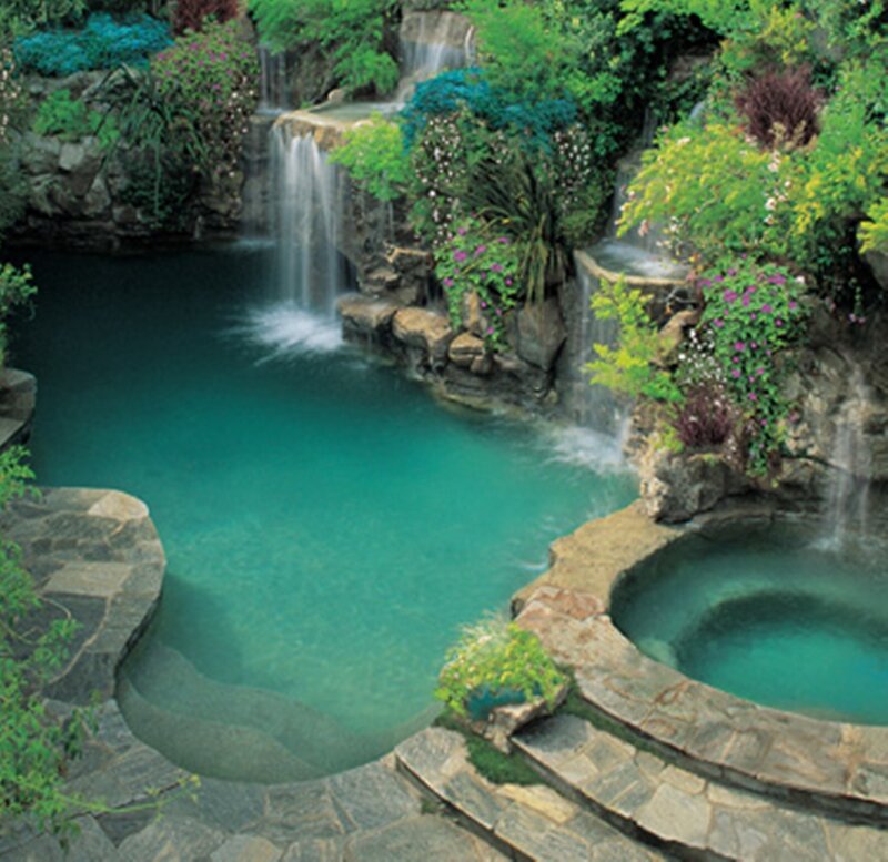Natural Pool with Waterfall