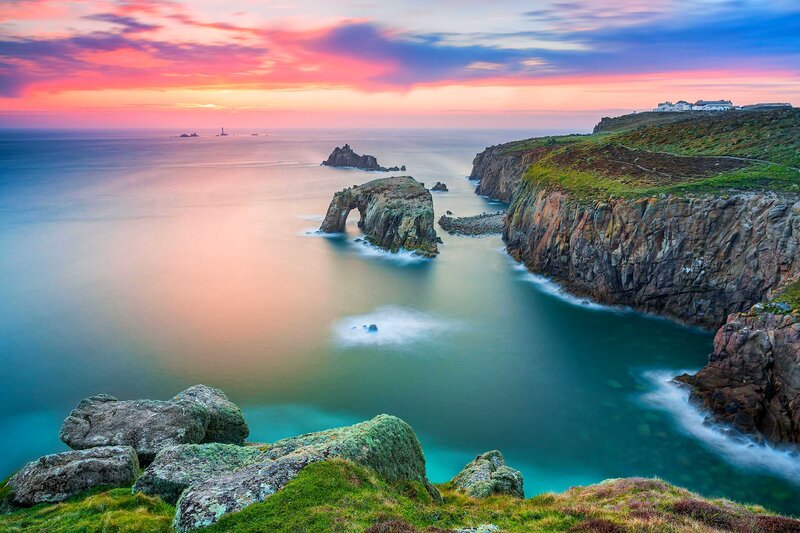 Natural Rock Arch at Coast — Pink