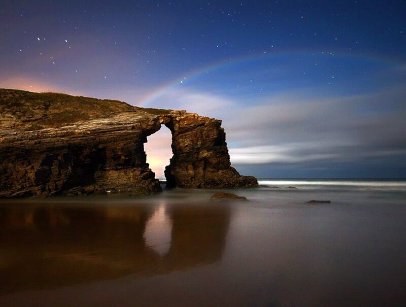Natural Rock Arch at Night