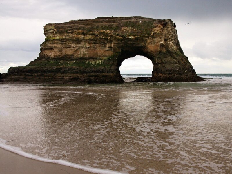 Natural rock arch at the beach