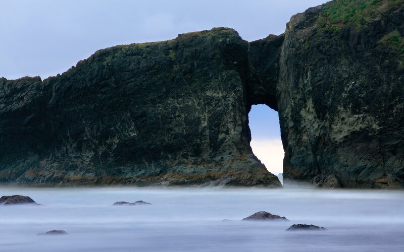 Natural rock arch at the coast