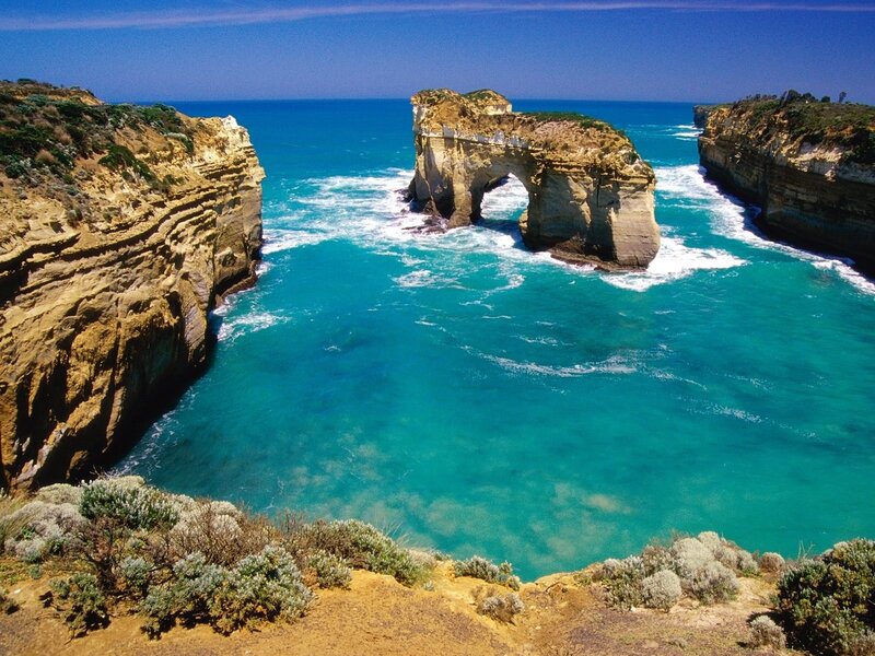 Natural rock arch at the coast
