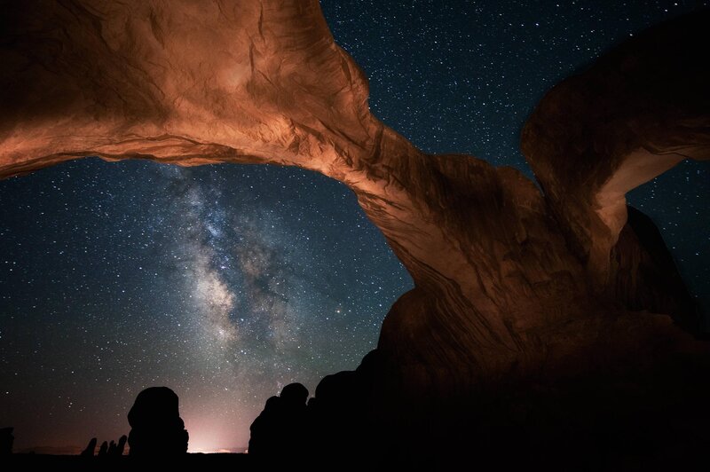 Natural Rock Arch — Black, Dramatic, Night