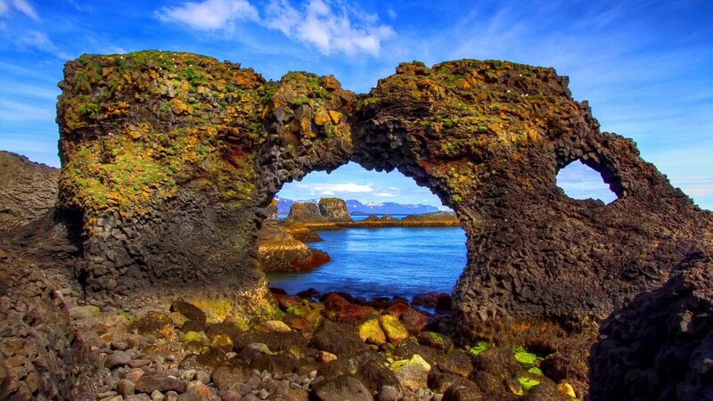Natural Rock Arch — Blue, Dramatic, Afternoon, Photograph, Sea