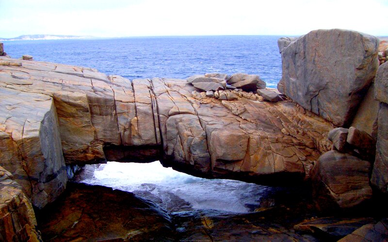 Natural Rock Arch — Blue, Dramatic, Photograph