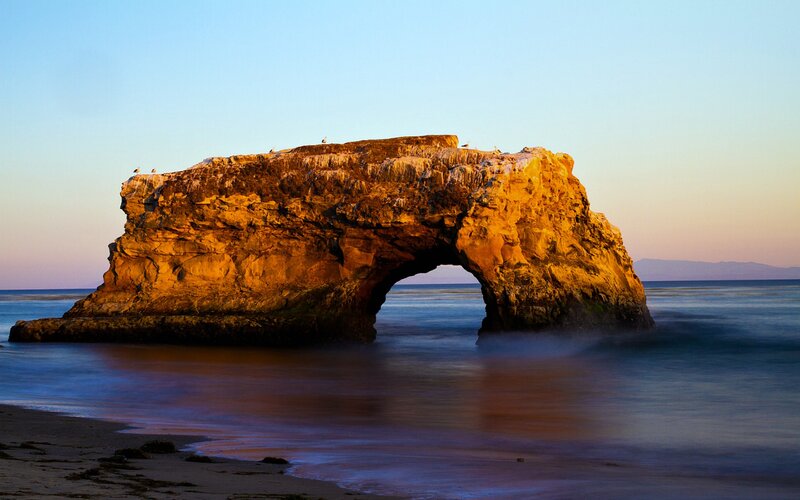 Natural Rock Arch — Blue, Serene, Sunset