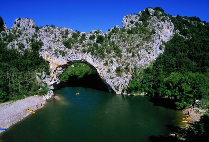 Natural Rock Arch Bridge — Blue
