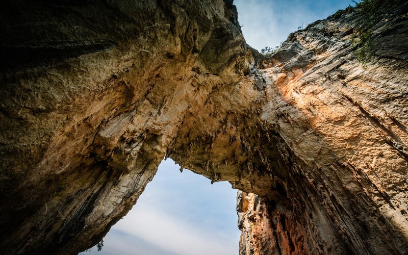 Natural Rock Arch — Brown, Dramatic, Afternoon