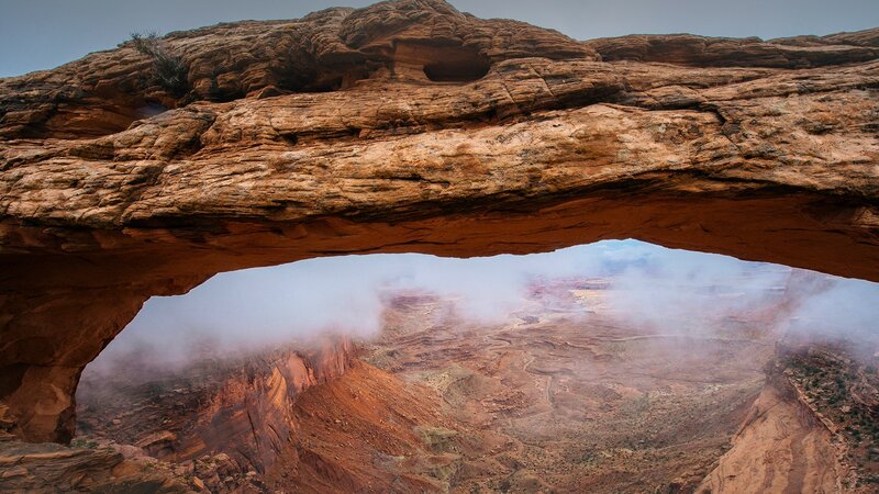 Natural Rock Arch — Brown, Dramatic, Photograph
