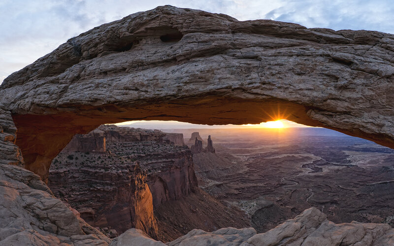 Natural Rock Arch — Brown, Serene, Sunset