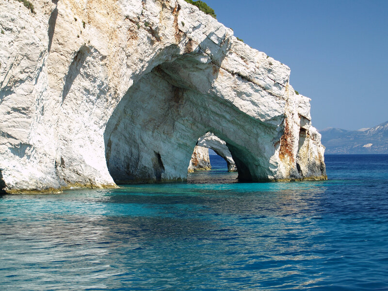 Natural rock arch by the sea